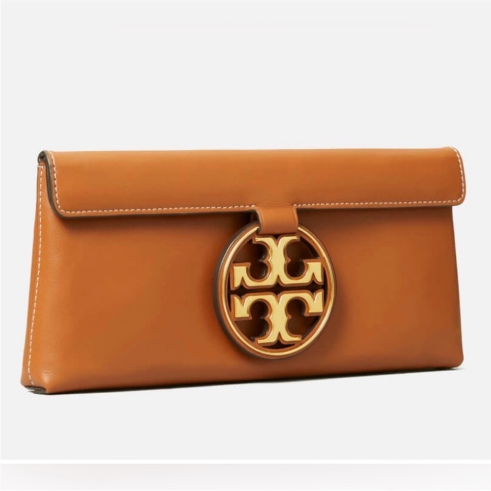 Tory Burch Women's Miller Metal Clutch in Aged Camello - Picture 3 of 14